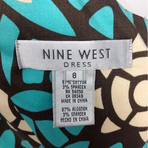 Nine West Graphic Print Sleeveless dress Sz 8 - Picture 8 of 10